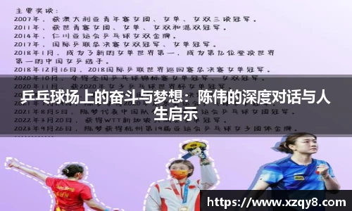 乒乓球场上的奋斗与梦想：陈伟的深度对话与人生启示